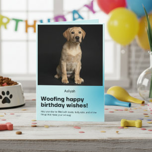 Woofing Happy Birthday Wishes Labrador Retriever  Card