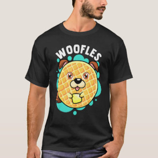 Woofles Waffle Dog Pun Foodie Graphic Joke T-Shirt