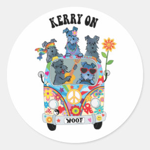 Woofstock Kerry Blue Terrier Classic Round Sticker