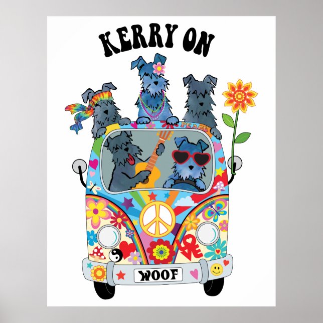 Woofstock Kerry Blue Terrier Poster (Front)