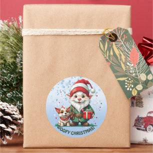 Woofy Christmas!  Classic Round Sticker