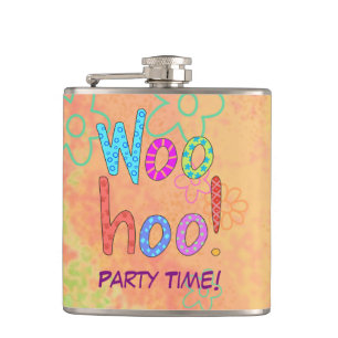 WooHoo Party Time Name Personalised Word Hip Flask