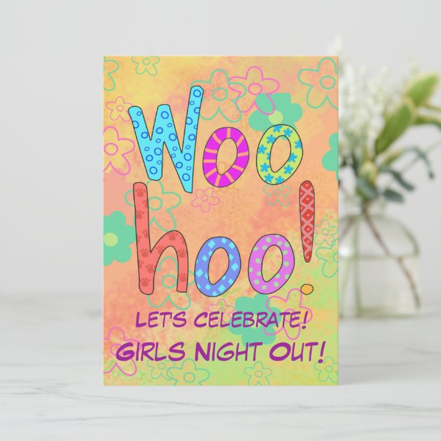 WooHoo Words  Girls Night Out Invitation (Standing Front)