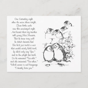 Wooing Owl Has an Audience Postcard