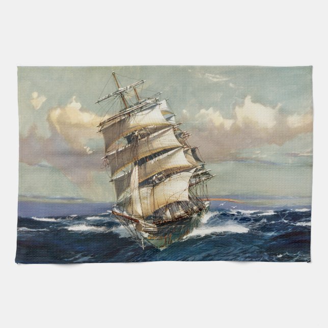 Wool Clipper Satamis Tea Towel (Horizontal)