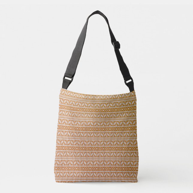 Wool Cross Stitch Knit Knitted Christmas Pattern | Crossbody Bag (Front)
