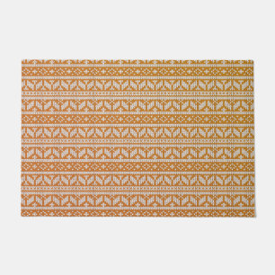 Wool Cross Stitch Knit Knitted Christmas Pattern   Doormat