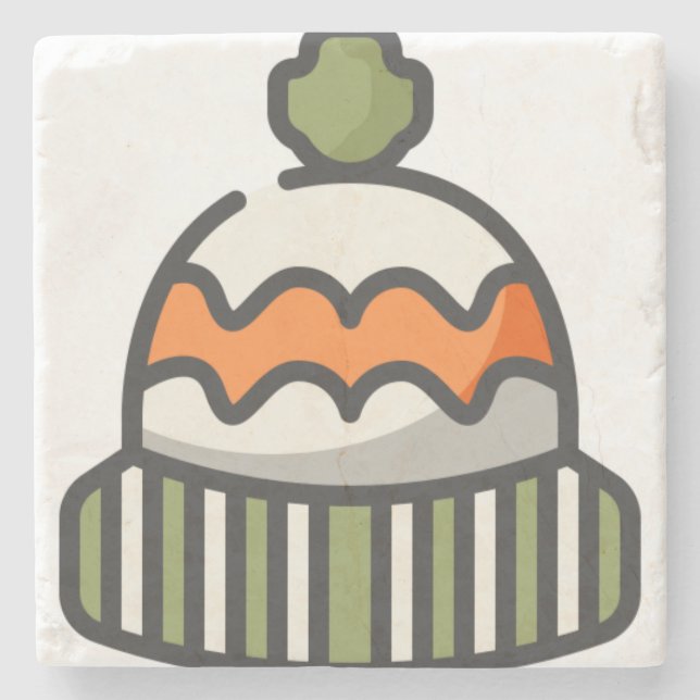 wool hat stone coaster (Front)