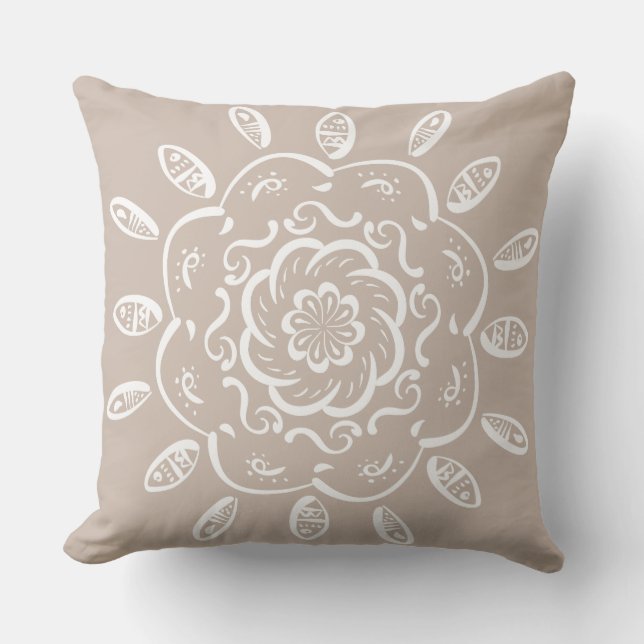 Wool Mandala Outdoor Cushion (Front)
