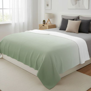 Wool ombre green blanket, Green gradient throw Fleece Blanket