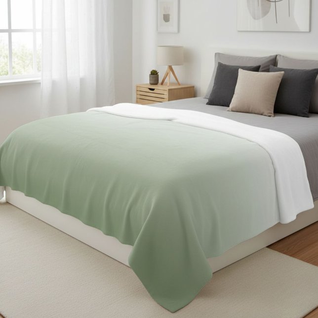 Wool ombre green blanket, Green gradient throw  Fleece Blanket (Creator Uploaded)