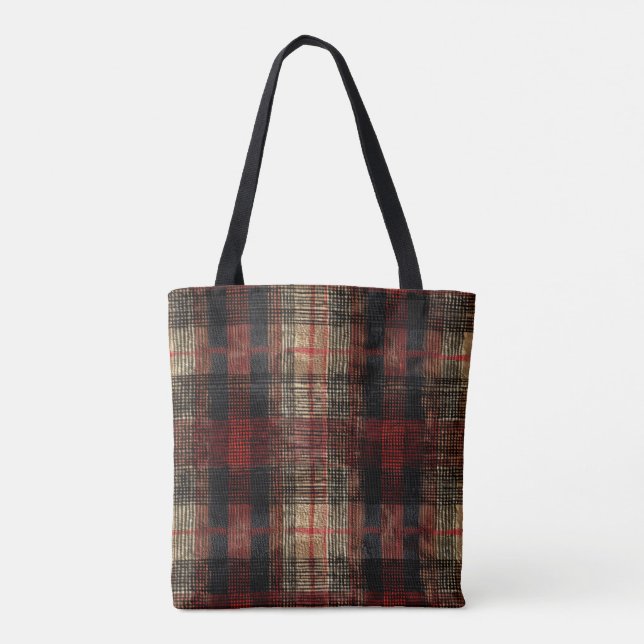 Wool Plaid Tote Bag (Back)