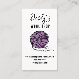 wool shop workshop  business card