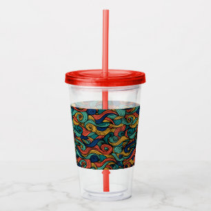 Wool Topped paisley      Acrylic Tumbler