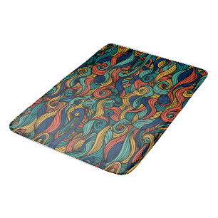 Wool Topped paisley      Bath Mat