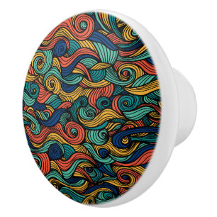 Wool Topped paisley Ceramic Knob
