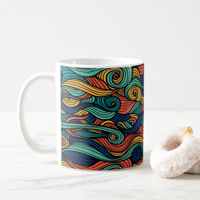 Wool Topped paisley      Coffee Mug (With Donut)