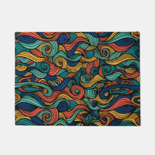 Wool Topped paisley Doormat