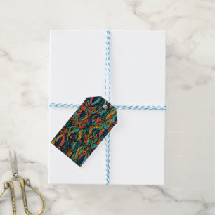 Wool Topped paisley Gift Tags