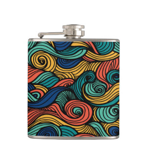 Wool Topped paisley      Hip Flask