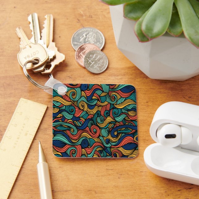 Wool Topped paisley      Key Ring (Desk)