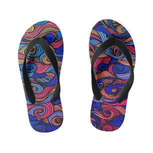 Wool Topped paisley    Kid's Thongs