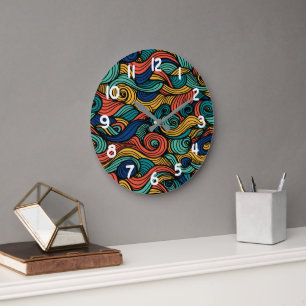 Wool Topped paisley Large Clock