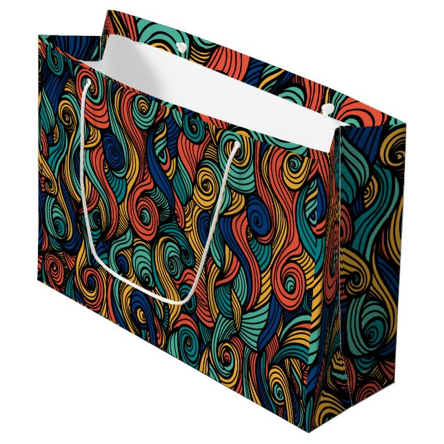 Wool Topped paisley      Large Gift Bag (Front Angled)