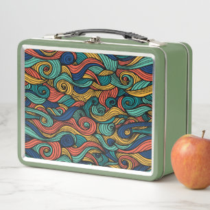Wool Topped paisley      Metal Lunch Box