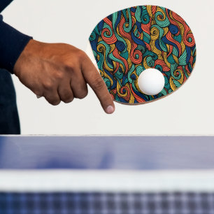 Wool Topped paisley Ping Pong Paddle