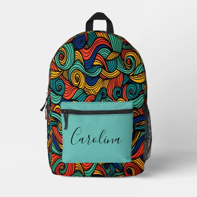 Wool Topped paisley      Printed Backpack (Front)