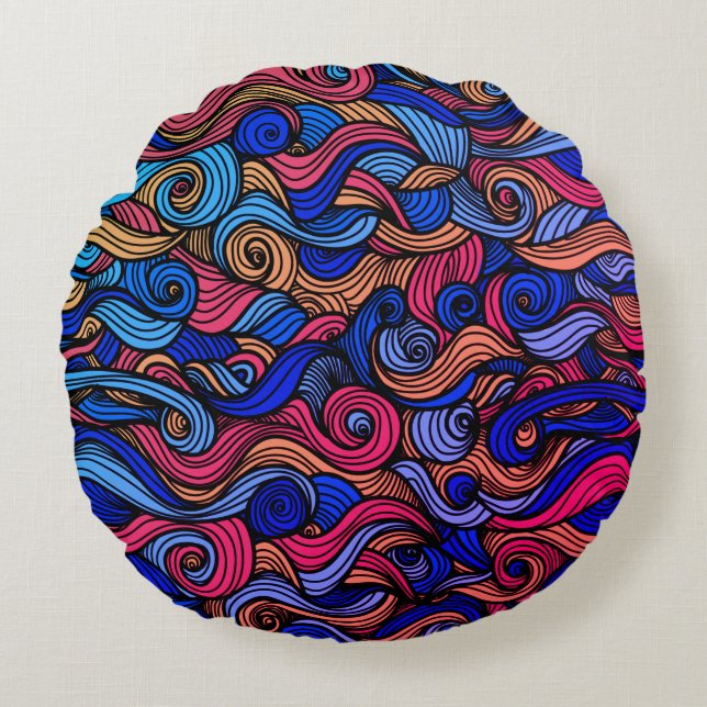 Wool Topped paisley      Round Cushion (Front)