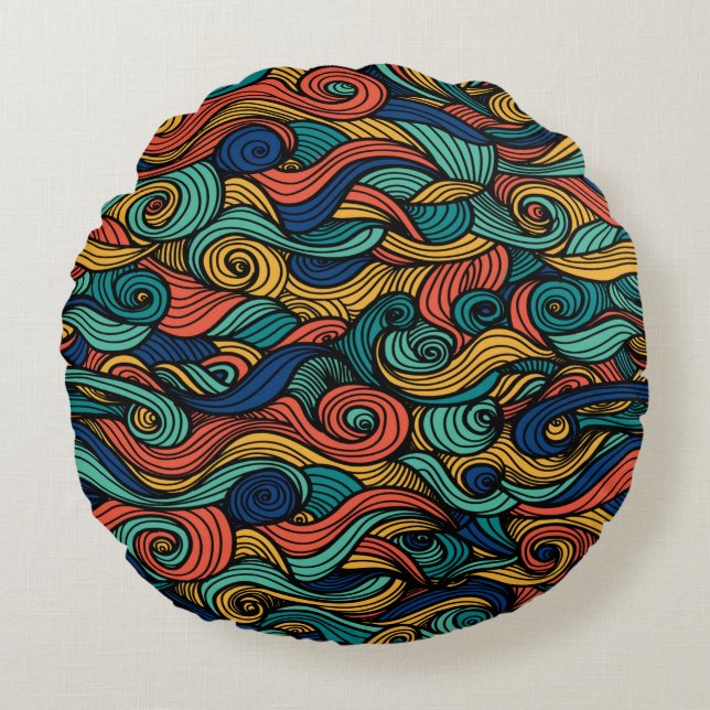 Wool Topped paisley      Round Cushion (Front)