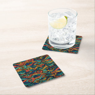 Wool Topped paisley      Square Paper Coaster