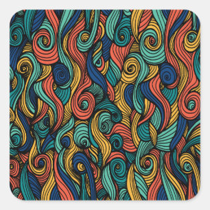 Wool Topped paisley Square Sticker