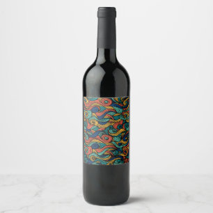 Wool Topped paisley      Wine Label