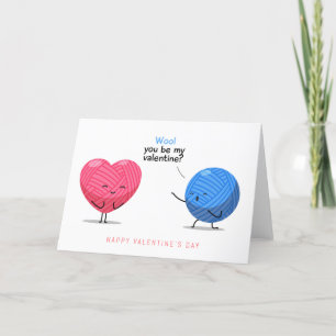 Wool You Be My Valentine Knitting Holidays Holiday Card