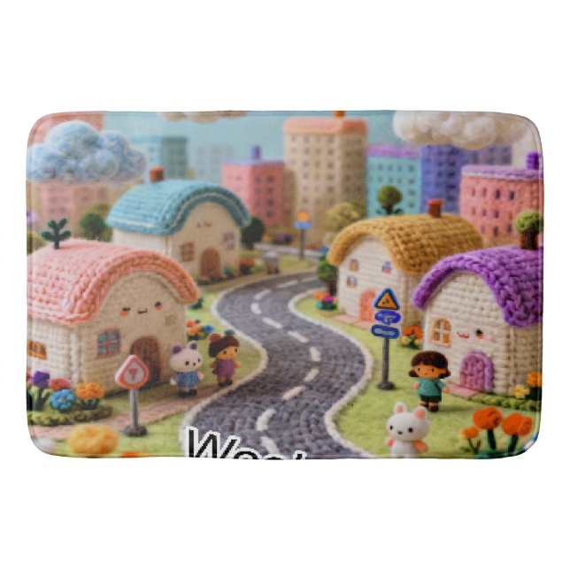 Woolen Village  Bath Mat (Front)