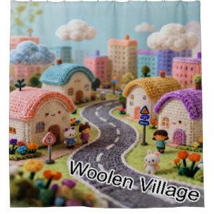Woolen Village Shower Curtain