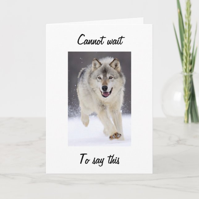 WOOLFISHLY FABULOUS AT "40" WOLF GREETING CARD (Front)