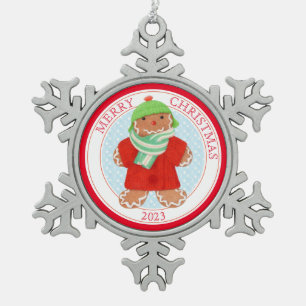 WOOLIE GINGERBREAD 2023 Pewter Snowflake Ornament