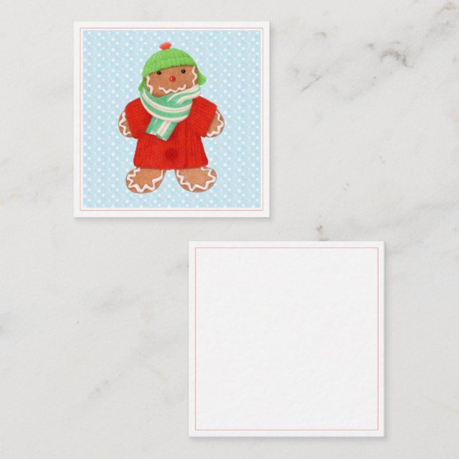 WOOLIE GINGERBREAD 2.5" Square Flat Card (Front/Back)