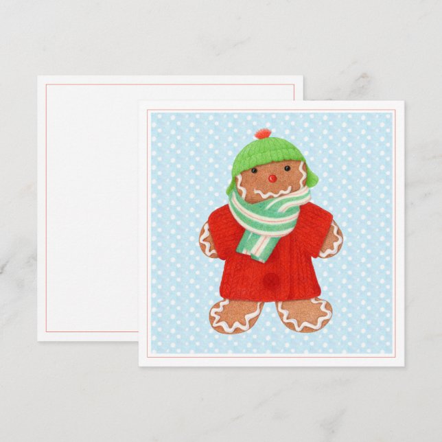 WOOLIE GINGERBREAD 5.25" Square Flat Card (Front/Back)