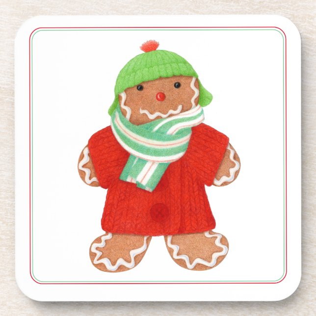 WOOLIE GINGERBREAD Hard Plastic Coasters (Front)