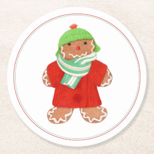 WOOLIE GINGERBREAD Round Paper Coasters