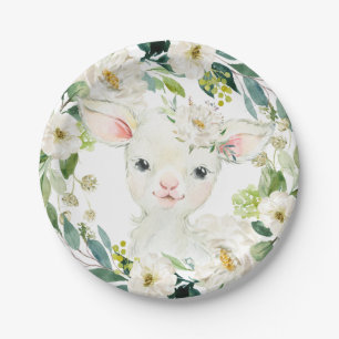 Woolie Lambert 7" Dessert Plate - Baby Shower