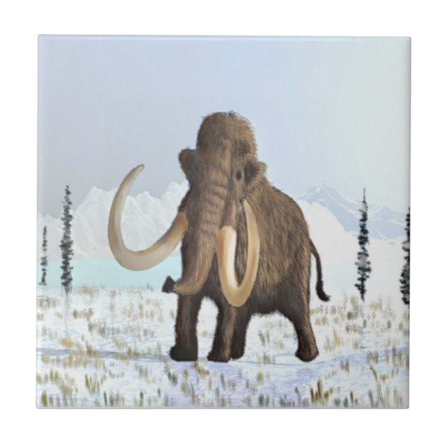 Woolly Mammoth Ceramic Tile (Front)