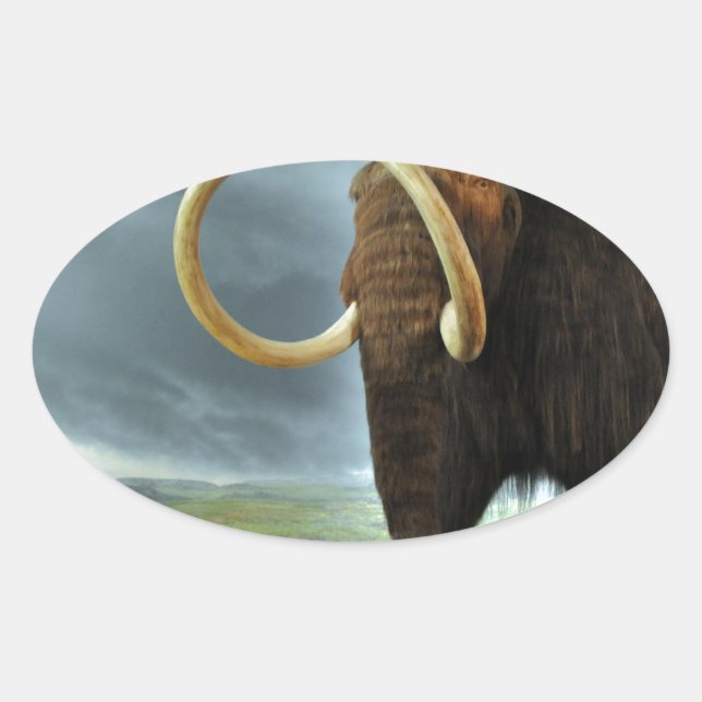 Woolly Mammoth Mod Destiny Oval Sticker (Front)