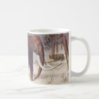 Woolly Mammoth Prehistoric Animal Antique Print Coffee Mug