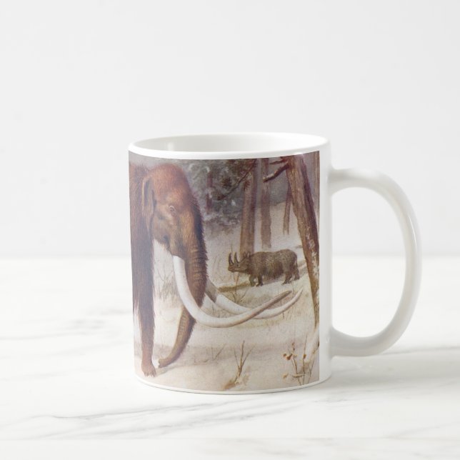 Woolly Mammoth Prehistoric Animal Antique Print Coffee Mug (Right)